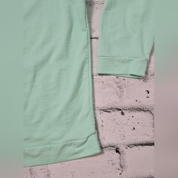 Next Level French Terry 3/4-Sleeve Raglan Pullover Raw Edge Neck - Mint Green - Picture 6 of 10